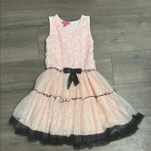 Betsey Johnson - Pink Sleeveless Dress with Black Bow